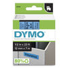 DYM45016 - D1 High-Performance Polyester Removable Label Tape, 0.5" x 23 ft, Black on Blue