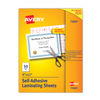 AVE73601 - Clear Self-Adhesive Laminating Sheets, 3 mil, 9" x 12", Matte Clear, 50/Box