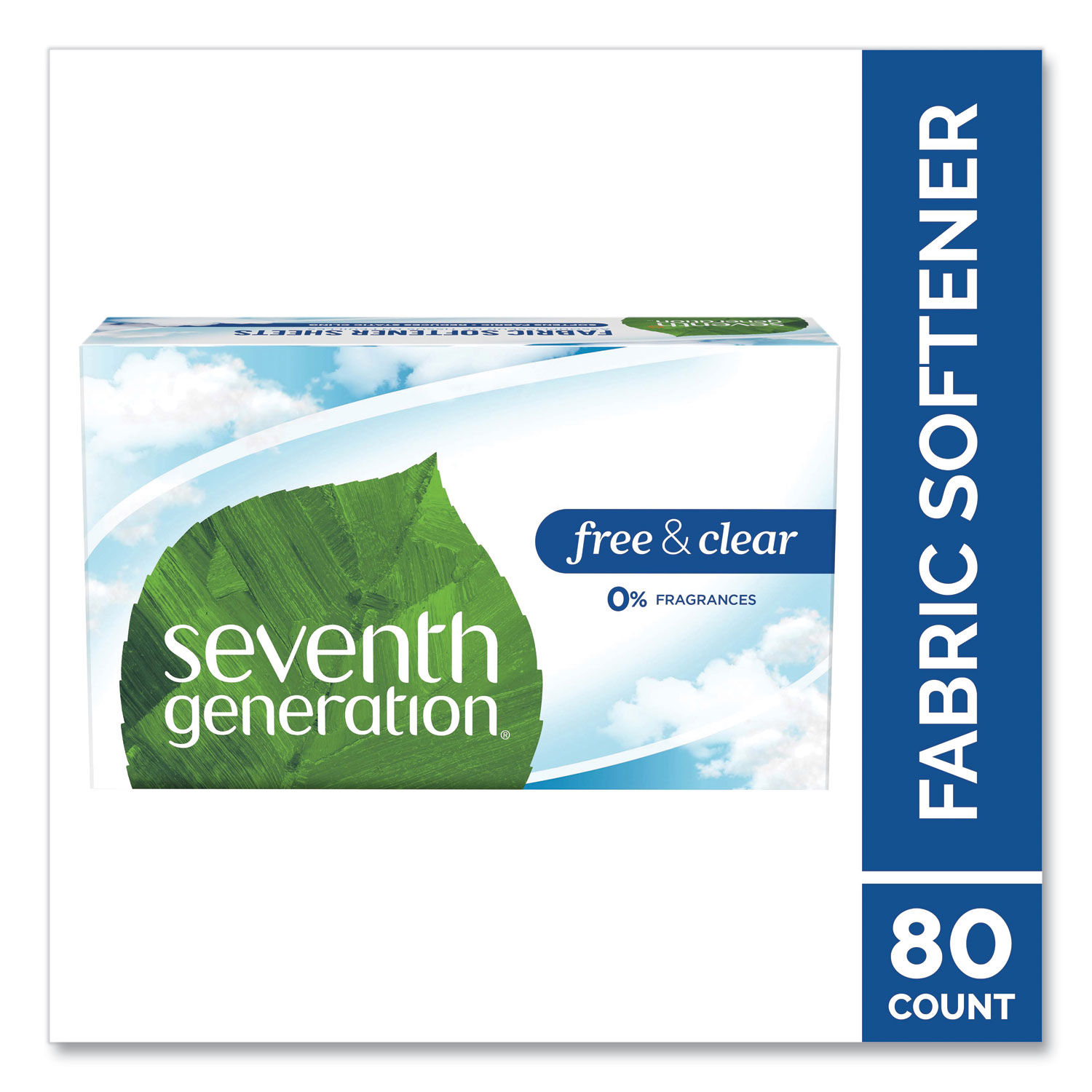 Seventh Generation Natural Fabric Softener Sheets, Free & Clear - 80 count