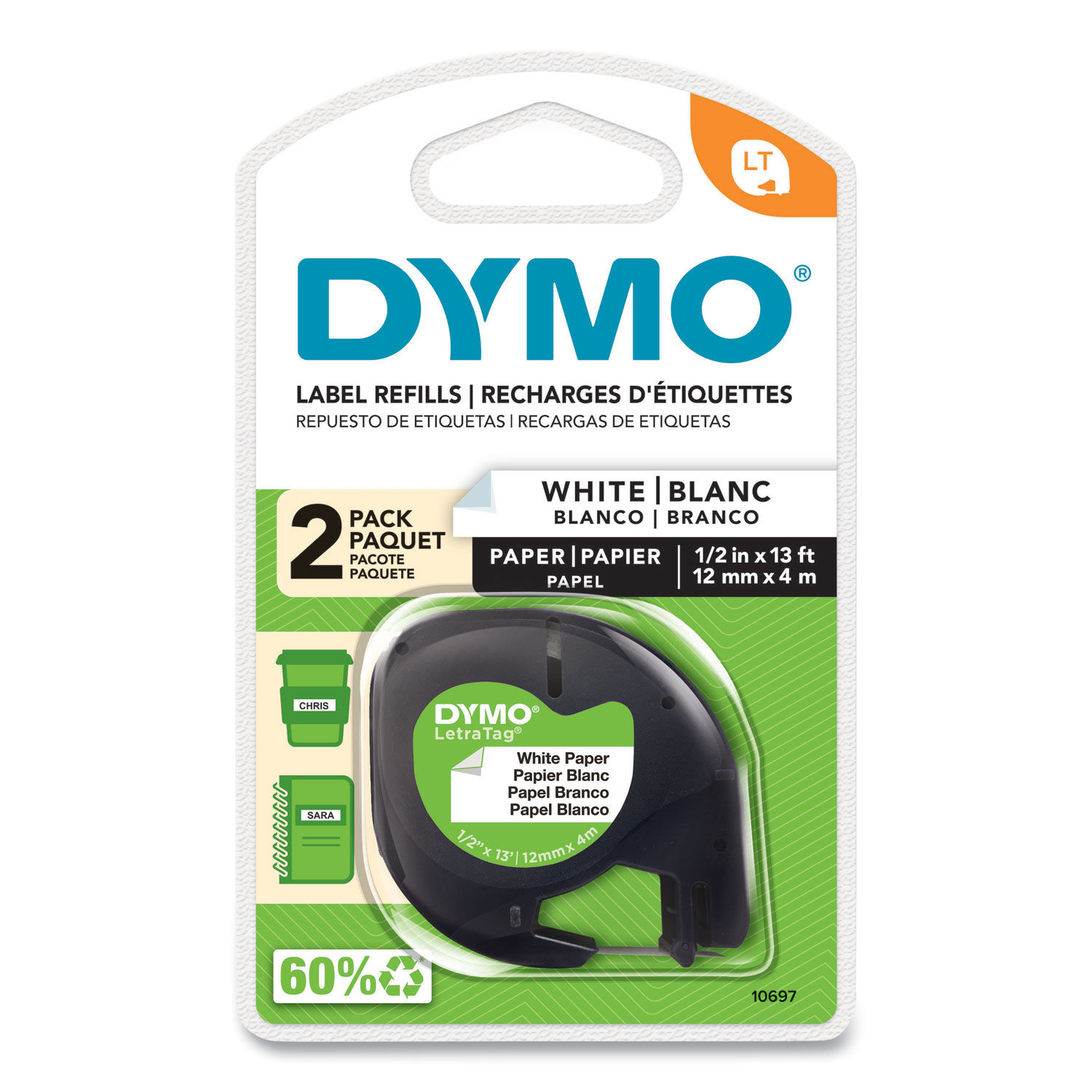 LetraTag Paper Label Tape Cassettes by DYMO® DYM10697