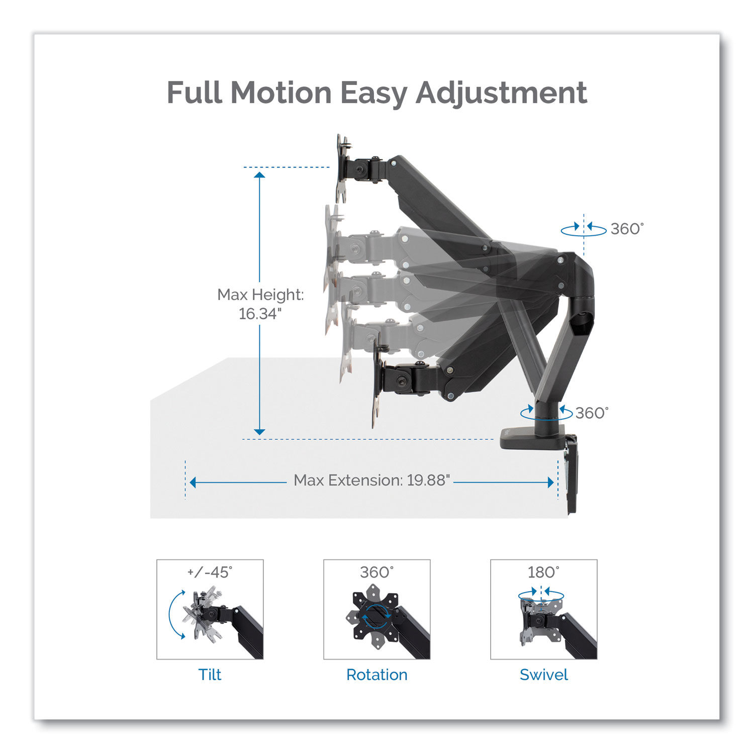 Platinum Series Dual Monitor Arm for 27