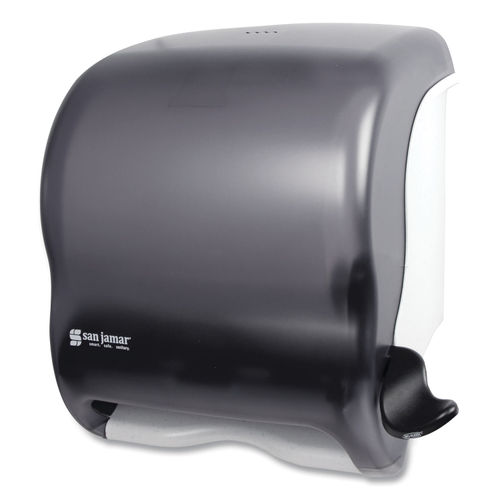 San Jamar Black Plastic Lever Roll Towel Dispenser - 12 1/2W x 8