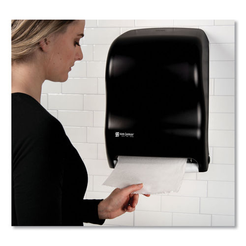 San Jamar Black/Silver Automatic Paper Towel Dispenser in the