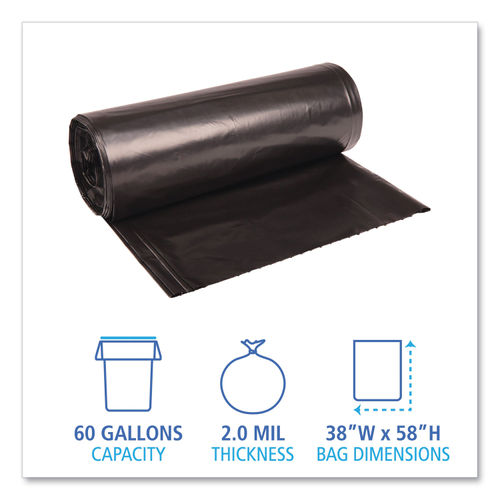 45 - 55 - 60 Gallon BLUE RECYCLE Trash Bags 42 x 56 - 2-MIL