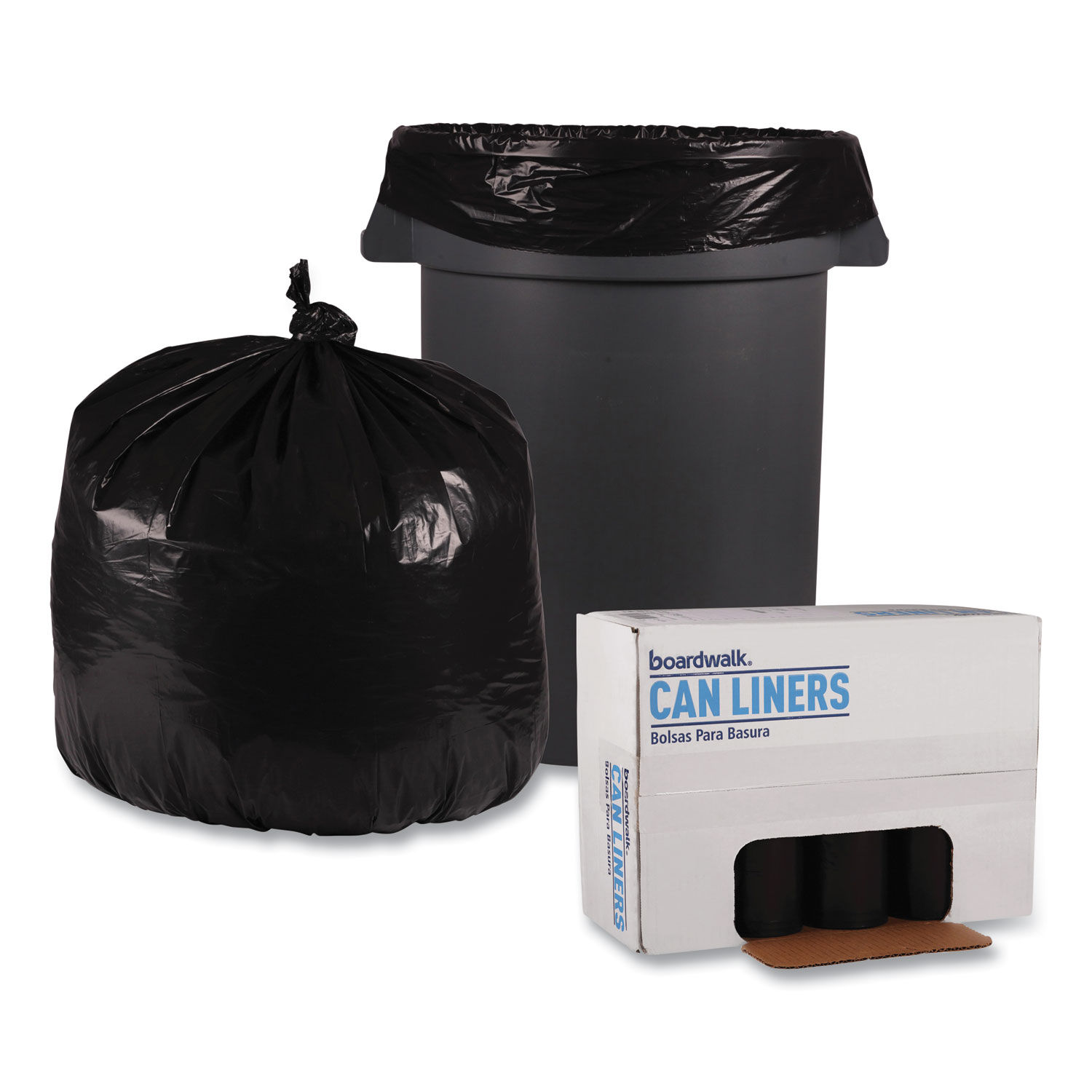 Genuine Joe 1.2mil Black Trash Can Liners