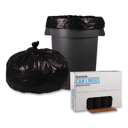 Nature Saver Black Low-density Recycled Can Liners - Extra Large Size - 60  gal Capacity - 38 Width x 58 Length - 1.25 mil (32 Micron) Thickness -  Low Density - Black - Plastic - 100/Carton - Cleaning Supplies - Recycled -  Filo CleanTech