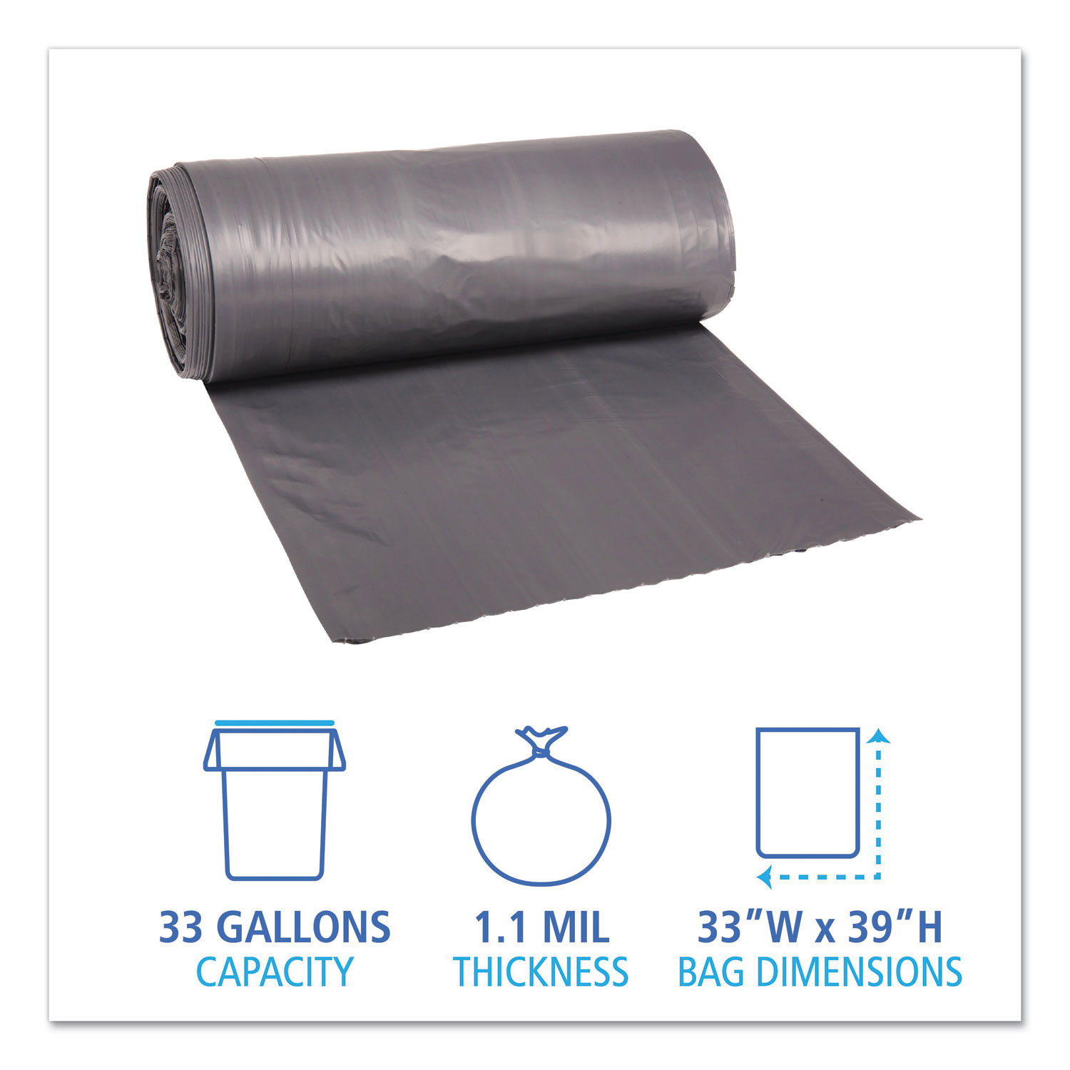 Premium Heavy Weight Plastic Trash BagsSize Options: 39 Gallon