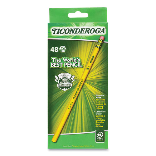 Ticonderoga No. 4 Pencils - #4 Lead - Black Lead - Yellow Cedar