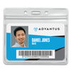 AVT75523 - Resealable ID Badge Holders, Horizontal Orientation, Transparent Frost 4.13" x 3.75" Holder, 4" x 2.81" Insert, 50/Pack