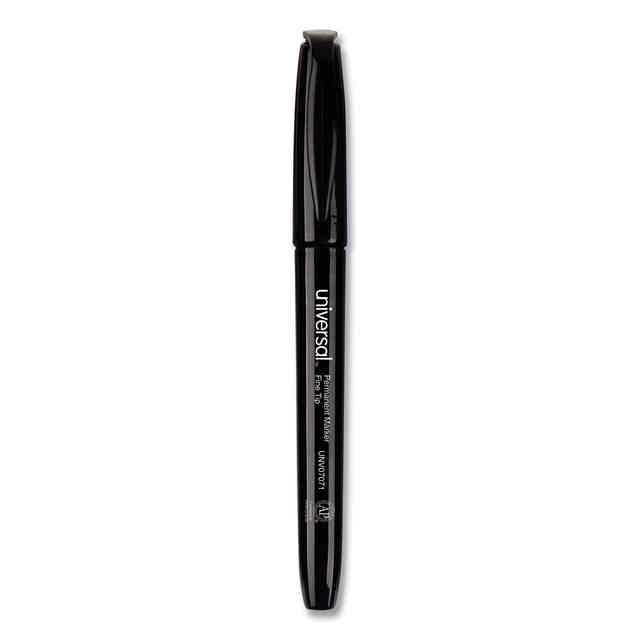 Universal Pen Style Permanent Markers Fine Point Black Dozen