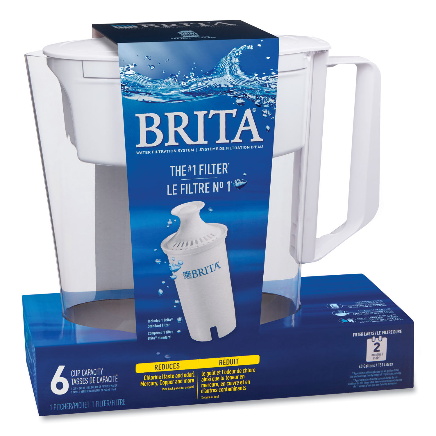 Classic Water Filter Pitcher by Brita® CLO36089EA