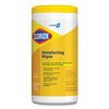 CLO15948EA - Disinfecting Wipes, 1-Ply, 7 x 8, Lemon Fresh, White, 75/Canister