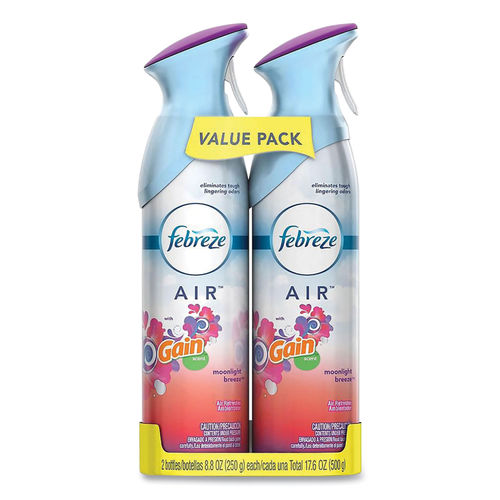 Febreze Air Refresher - with Gain Moonlight Breeze Scent - with New  OdorClear Technology - Net Wt. 8.8 OZ (250 g) Per Bottle - Pack of 2  Bottles