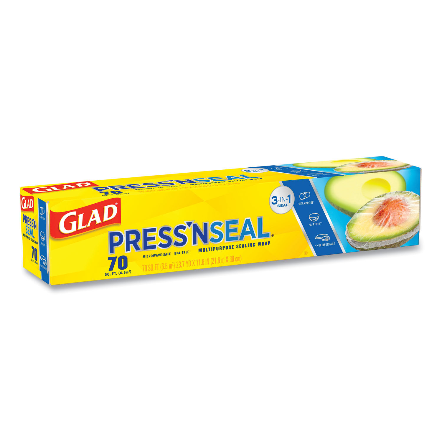Glad Press'n Seal Plastic Food Wrap (140 sq. ft/roll 2 rolls