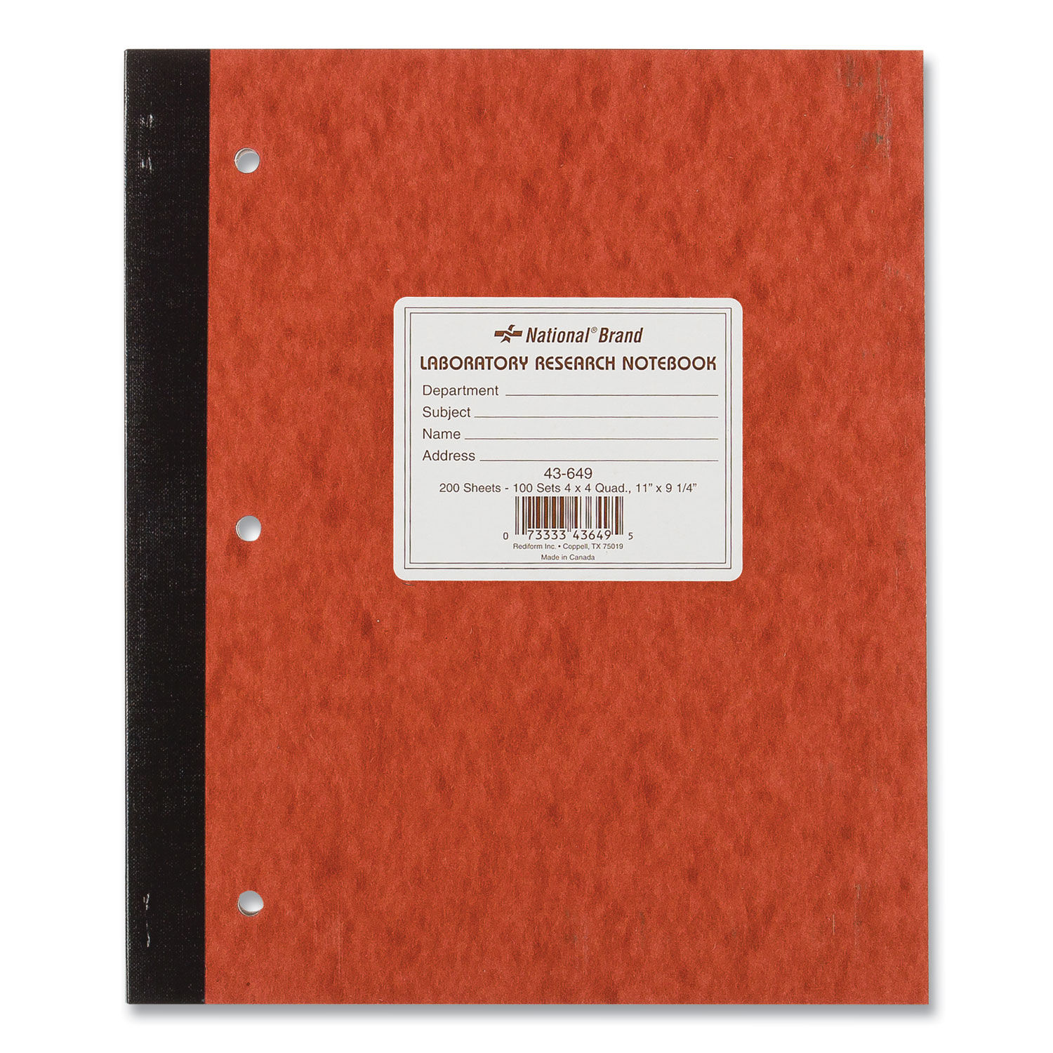 DUPLICATE LABORATORY NOTEBOOKS, QUADRILLE, 11 X 9 1/4, ASSORTED