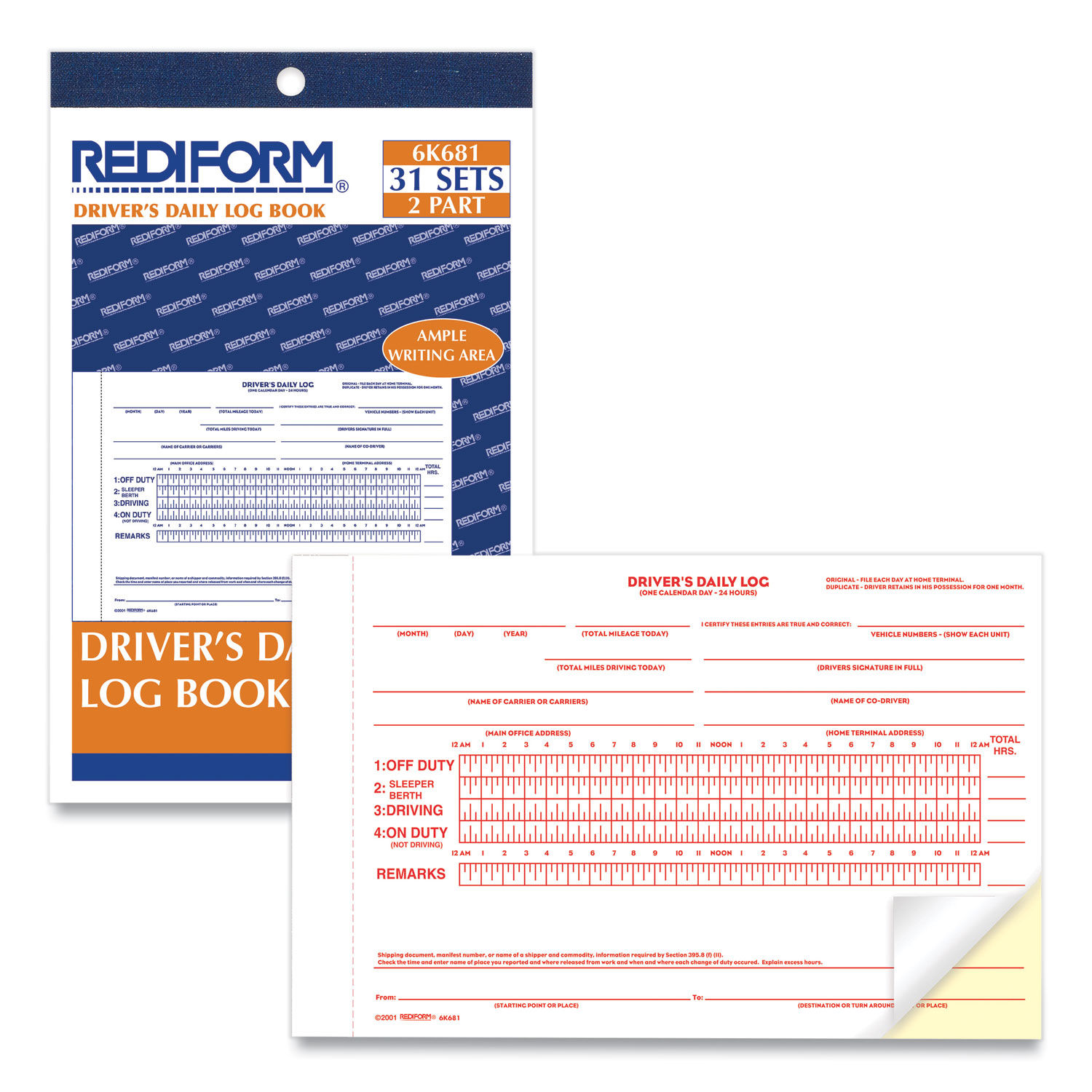 Canadian Driver's Daily Log Book 10-pk. with Detai Driver Vehicle  Inspection Report & Daily Recap - Book Format, 