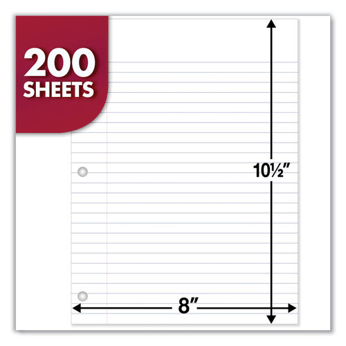 Notebook Filler Paper Wide Margin 10.5 x 8 , 3 Hole Punch 500 Sheets
