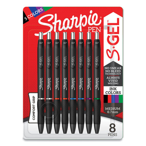 Sharpie S-Gel High-Performance Gel Pen, Retractable, Medium 0.7 mm, Green Ink, Black Barrel, Dozen