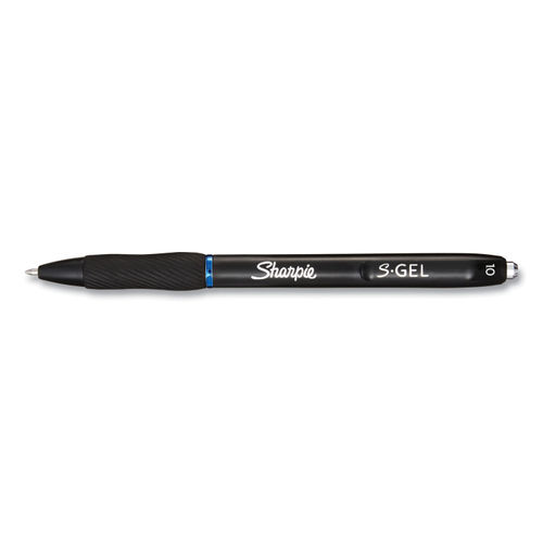 Sharpie S-Gel Retractable Gel Pen, Fine 0.5 mm, Blue Ink, Black Barrel, 4/Pack