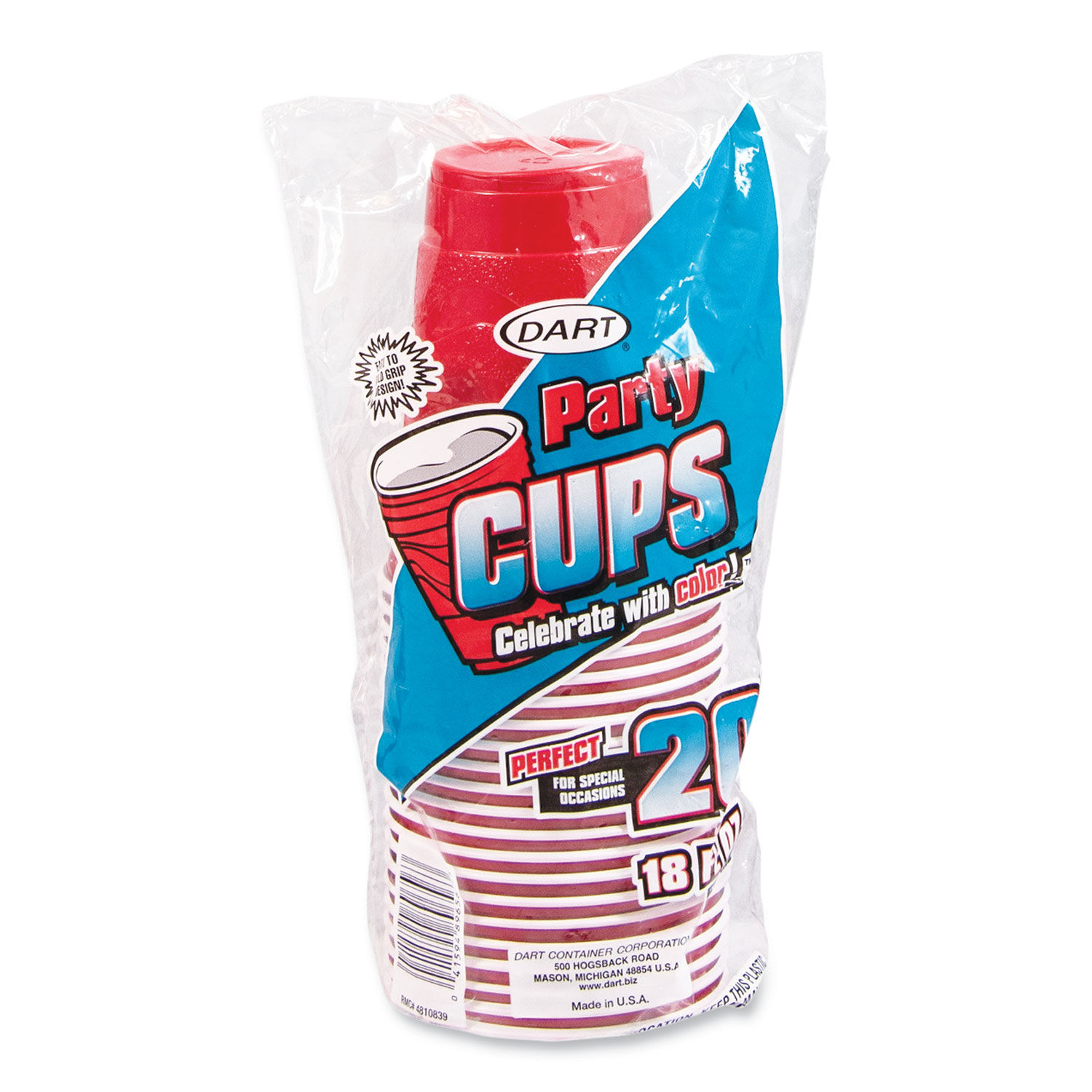 Solo Plastic Party Cold Cups, 16-oz., Blue, 50 Cups (DCCP16BPK)