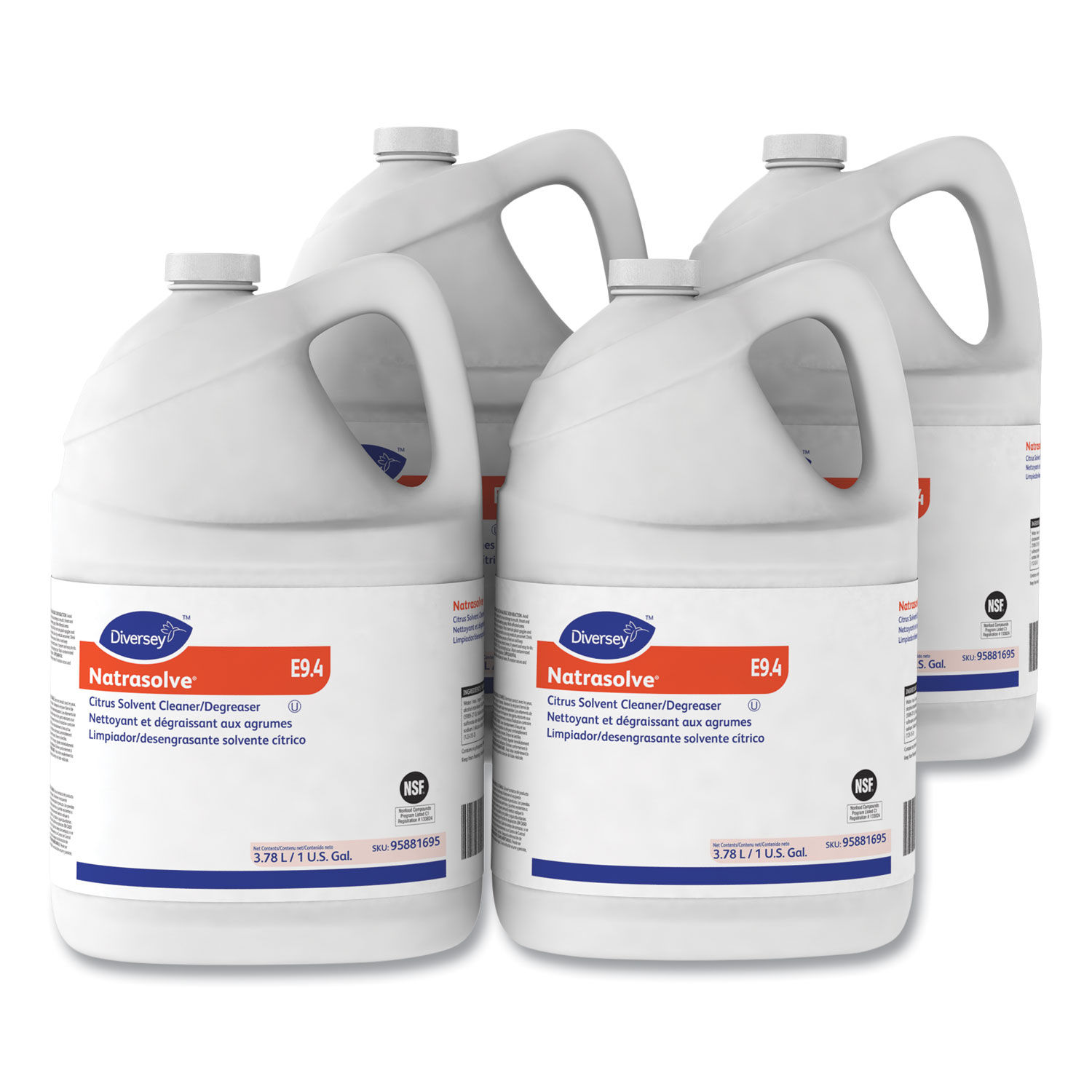 Diversey Natrasolve Citrus Solvent Cleaner/Degreaser, 1 gal, 4/Carton  (95881695)