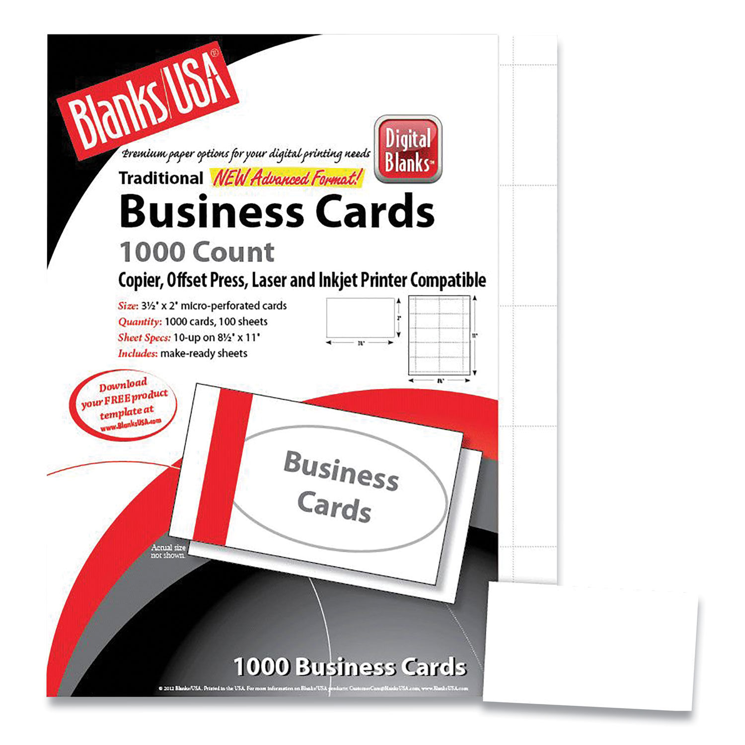 Printable Microperforated Business Cards by Blanks/USA® BLA10S8WH |  OnTimeSupplies.com