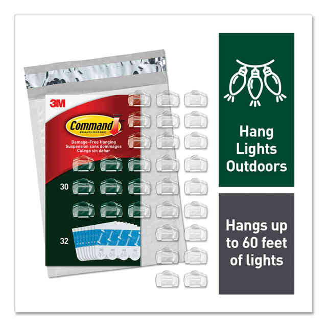 Clear Hooks and Strips, Decorating Clips, Plastic, 0.1 lb Capacity