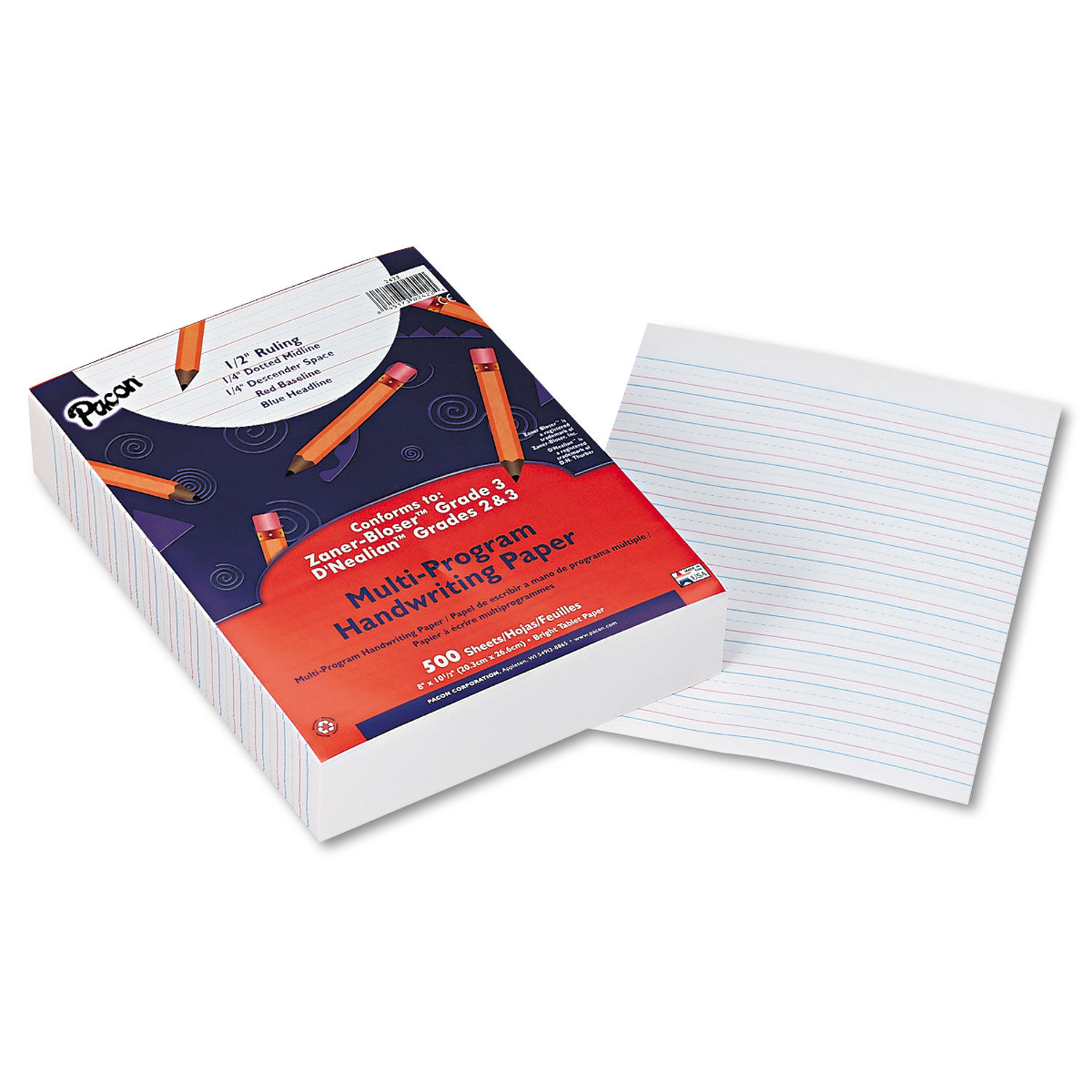 Pacon Multi Program Handwriting Papers Grade 2 3 8 x 10 12 Pack Of 500  Sheets - Office Depot