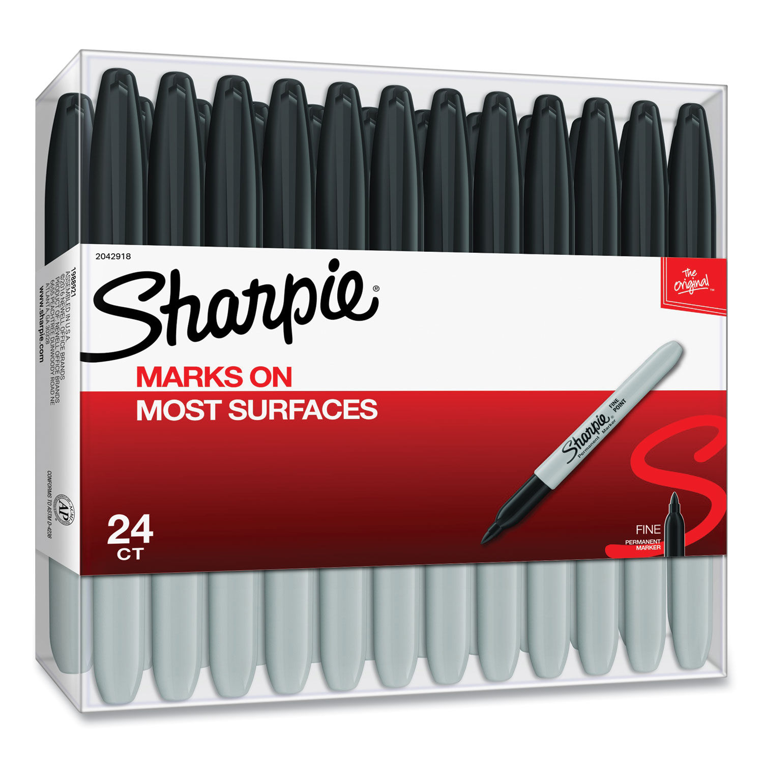 Sharpie Pink Ribbon Permanent Markers, Fine Tip, Black, 36/Pack