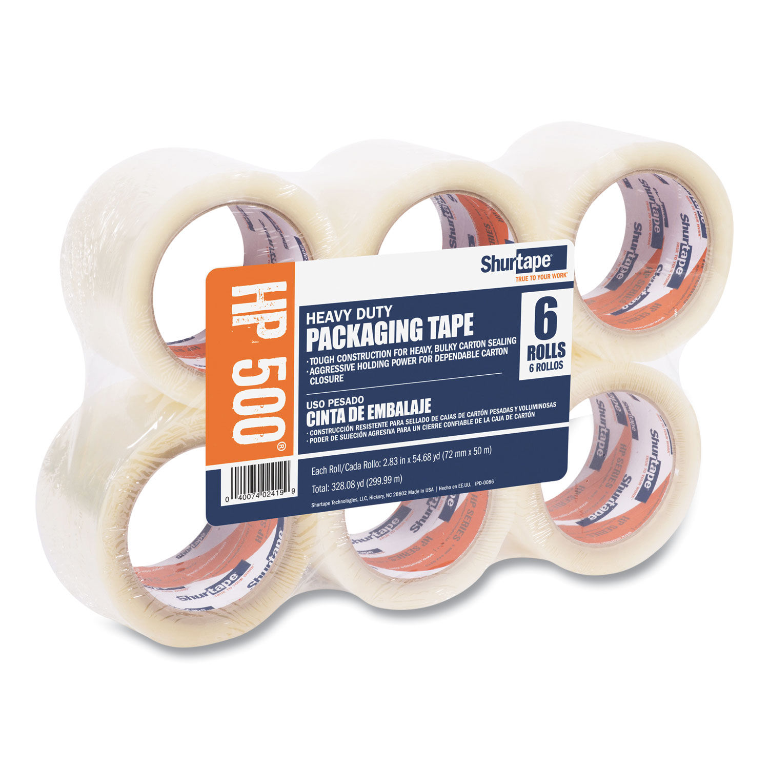 HP 500 Heavy Duty Grade Hot Melt Packaging Tape by Shurtape® SHU207775