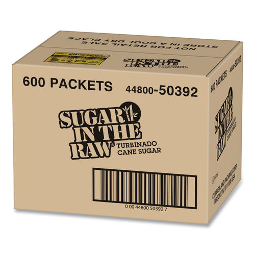 Sugar In The Raw Sugar Packets, Raw Sugar, 0.18 oz Packets, 500 per Carton  827749 