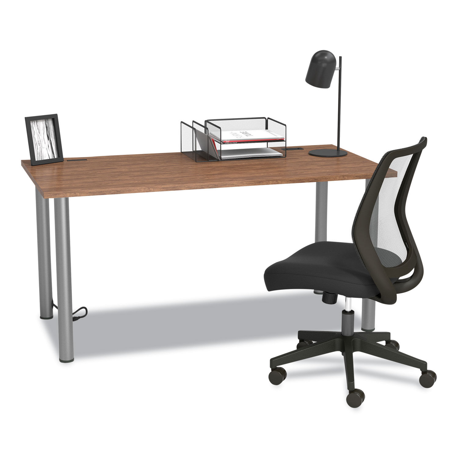 Union & Scale Essentials Mesh Back Fabric Task Chair | Supports Up to 275 lb | Black