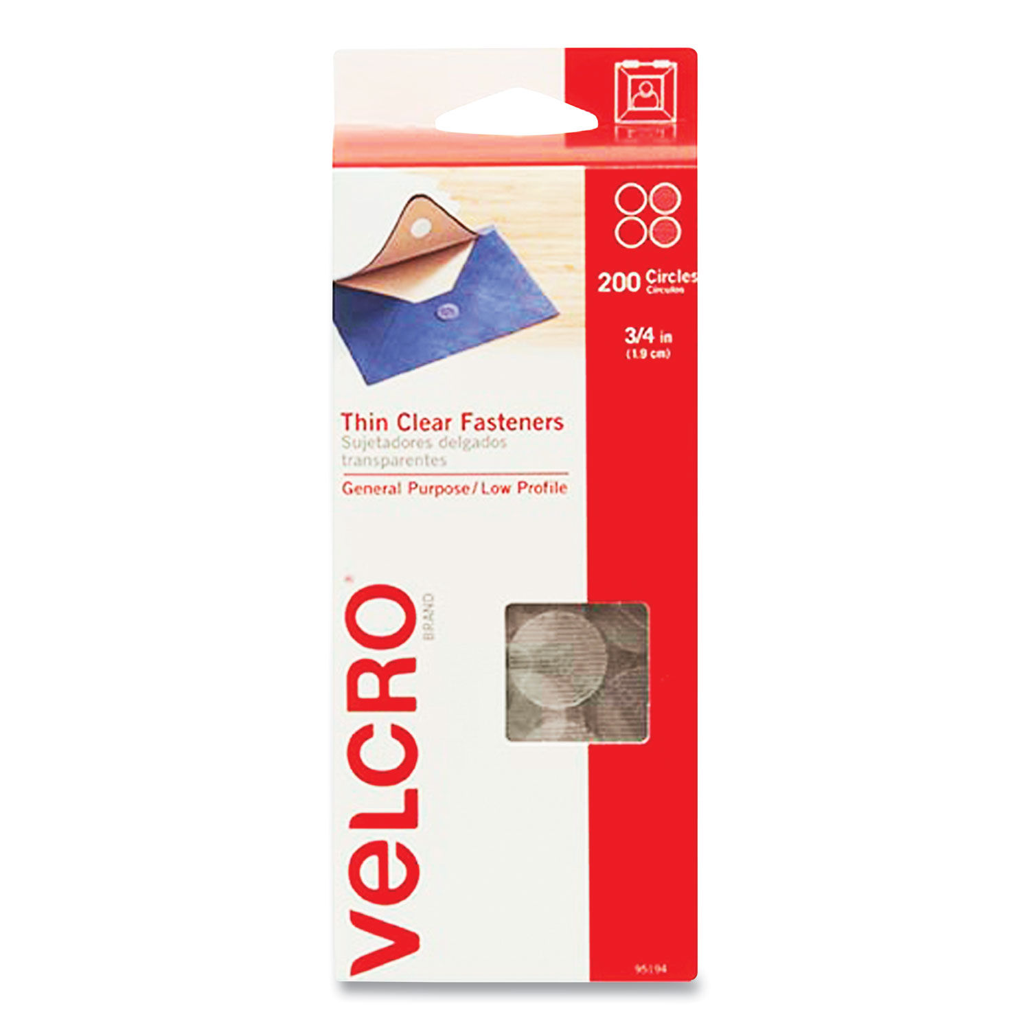 Velcro Sticky Back General Purpose Adhesive Fasteners, White Strips - 4 sets