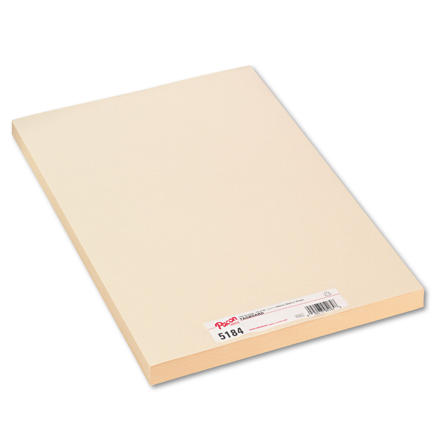 100/Pack 18 x 12 White Pacon 5284 Medium Weight Tagboard 