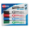 AVE24409 - MARKS A LOT Desk-Style Dry Erase Marker, Broad Chisel Tip, Assorted Colors, 4/Set (24409)