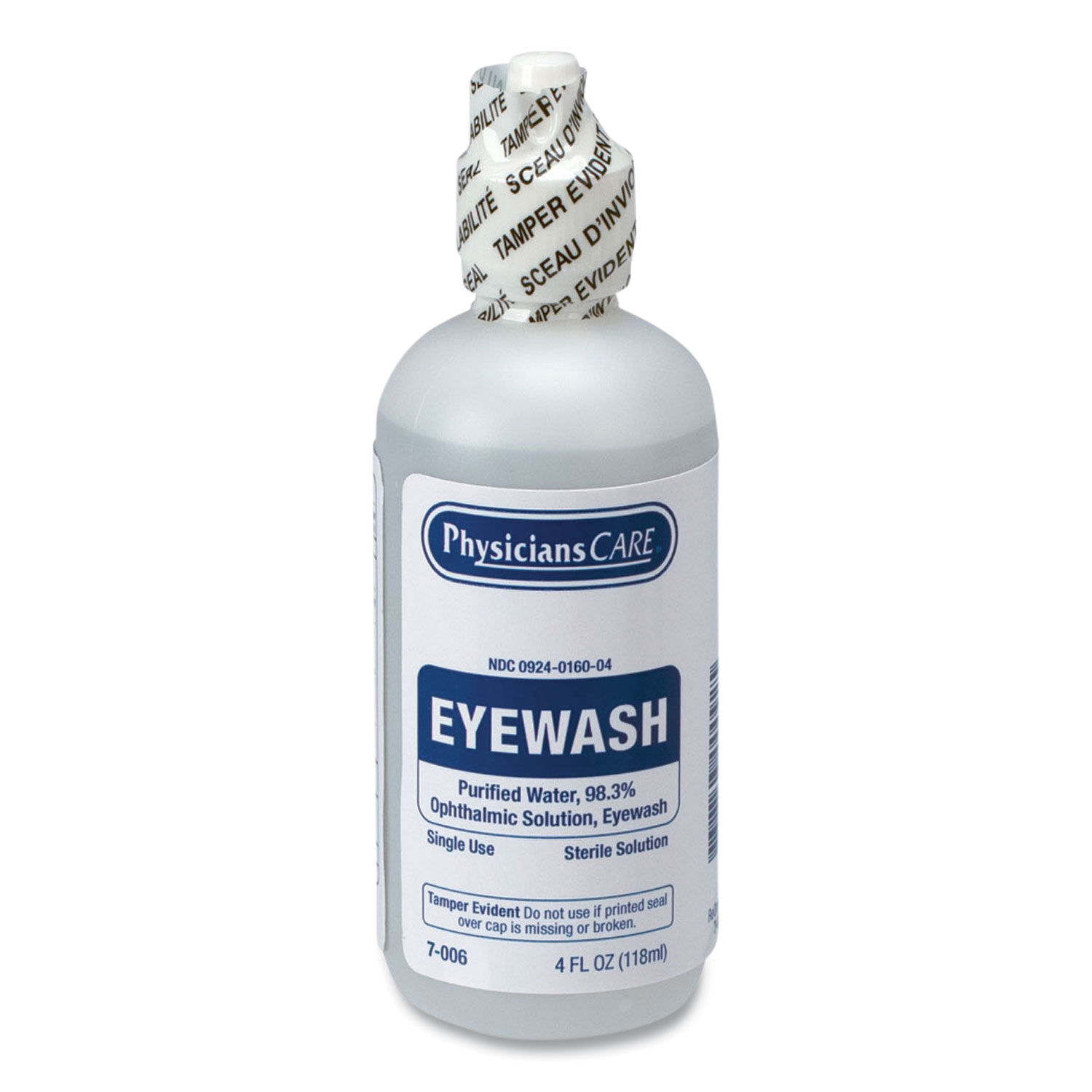 First Aid Refill Components Disposable Eye Wash, 4 oz Bottle