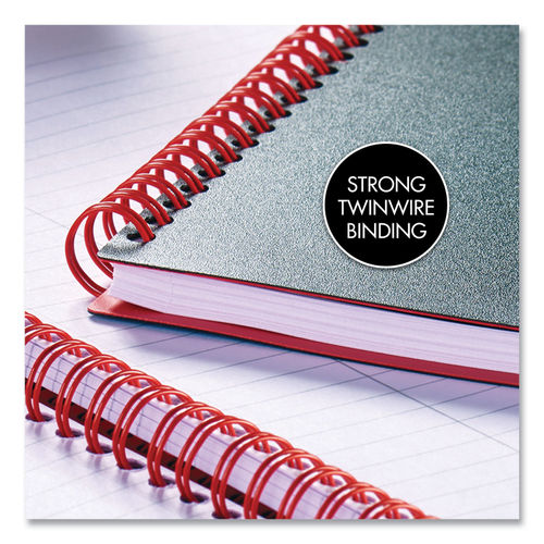 Black n' Red‭ Twinwire Business Notebook, Soft Cover, Ruled, 70 Sheets, 11 3/4 x 8 1/4, Black