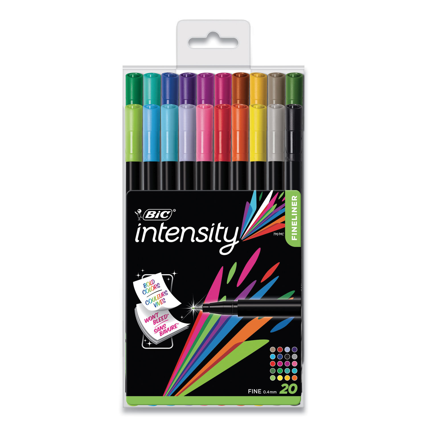 artist pens 0.4mm tip, assorted colors 18-count