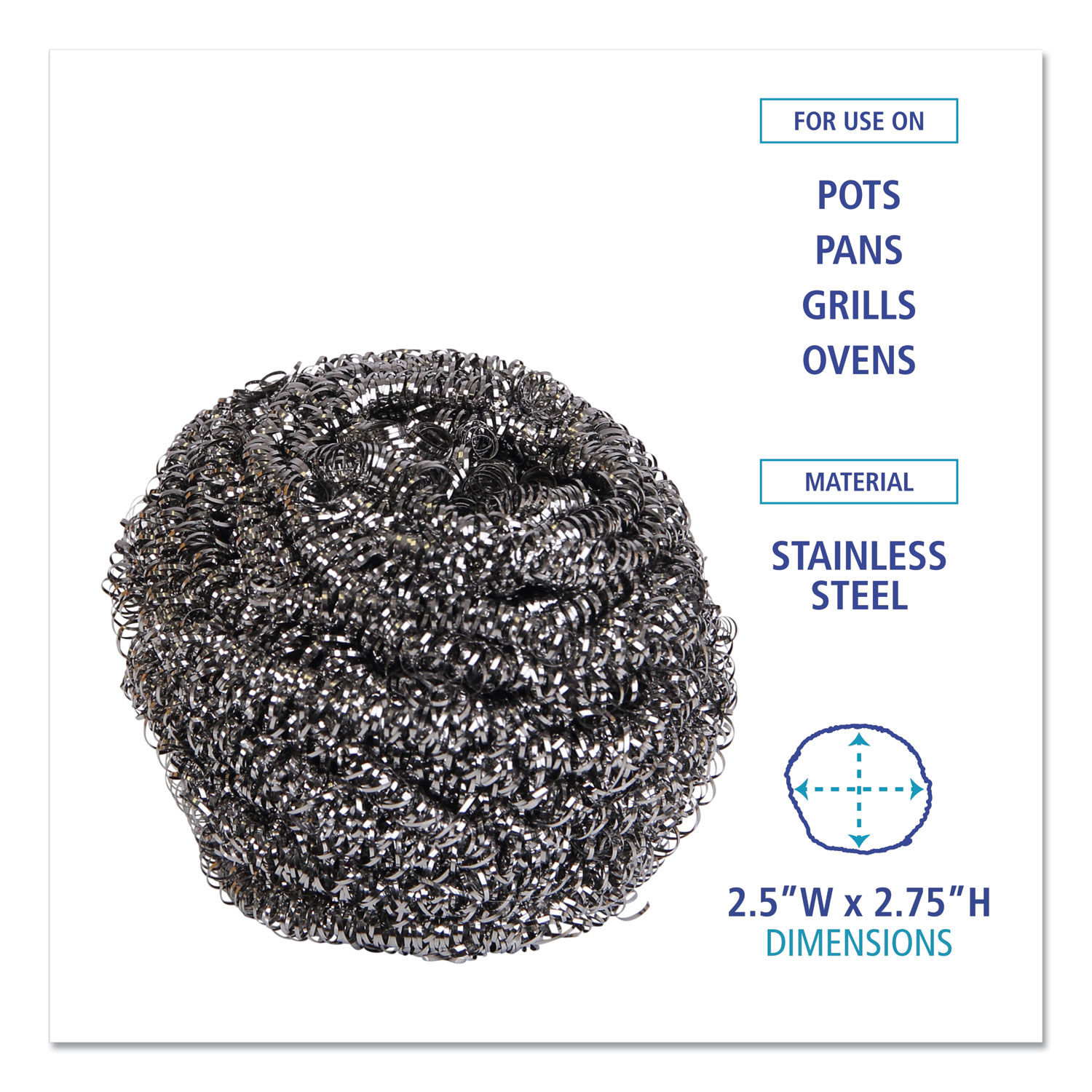 Update International SSP-50 Pot Scrubber, Stainless Steel