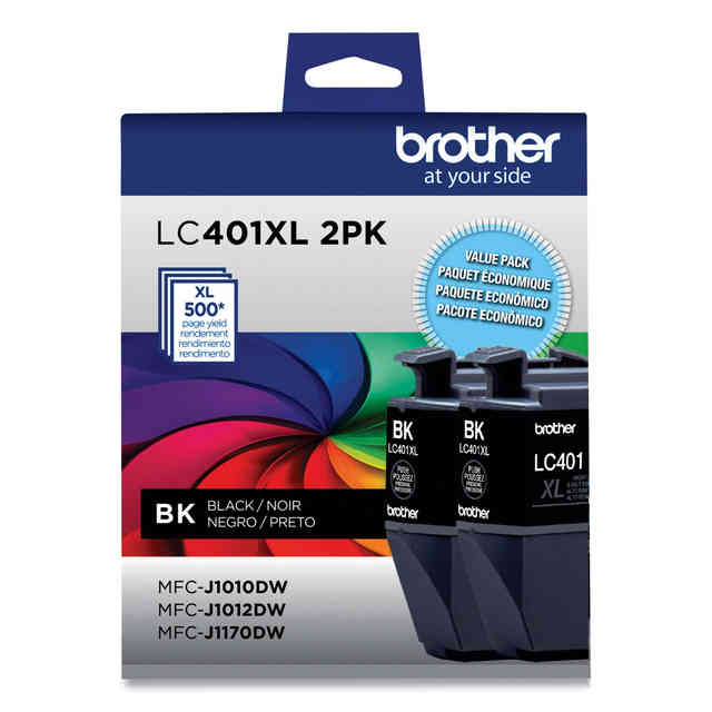 LC401XL2PKS High-Yield Ink, 500 Page-Yield, Black, 2/Pack LC401XL2PKS High-Yield Ink, 500 Page-Yield, Black, 2/Pack