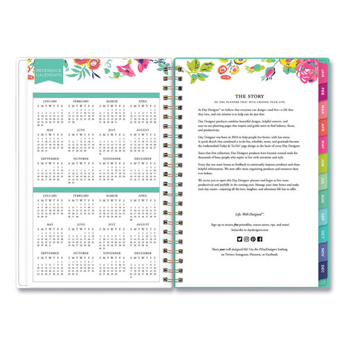 Blue Sky Day Designer Peyton Create-Your-Own Cover Weekly/Monthly Planner, Floral Artwork, 8 x 5, White, 12-Month (Jan-Dec): 2024