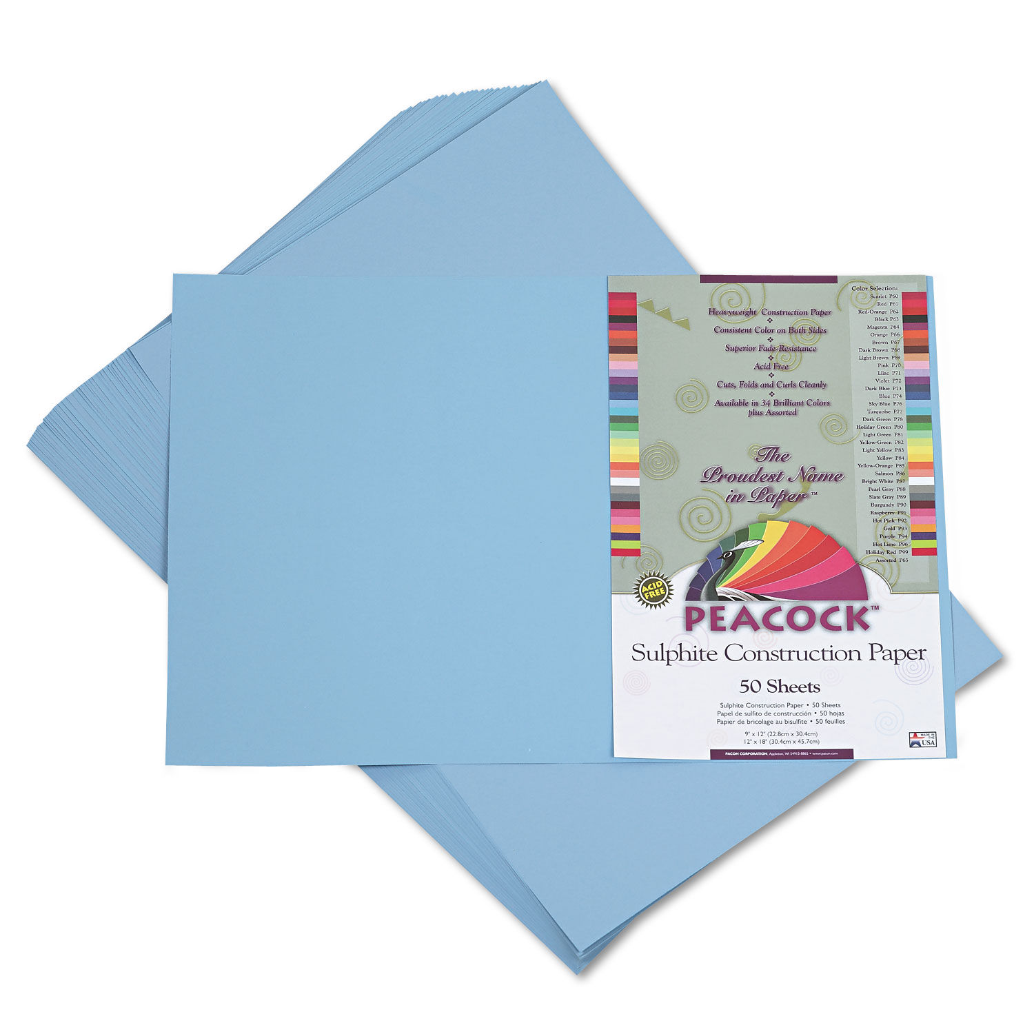 PEACOCK SULPHITE CONSTRUCTION PAPER by Pacon® PACP7612