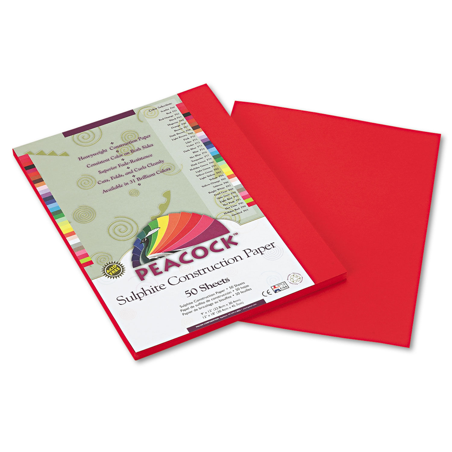 PEACOCK SULPHITE CONSTRUCTION PAPER by Pacon® PACP9909