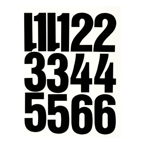 Chartpak Press-On Vinyl Numbers, Self Adhesive, Black, 6H, 21-Pack