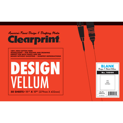 Clearprint Design Vellum Paper, 16lb, 18 x 24, Translucent White