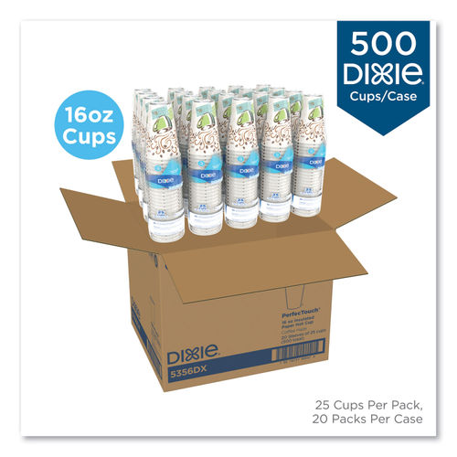 DIXIE PerfecTouch 16 oz. Disposable Paper Cups, Hot Drinks, Coffee Haze  Design, 25 Sleeve, 20 Sleeves / Carton DXE5356DX - The Home Depot