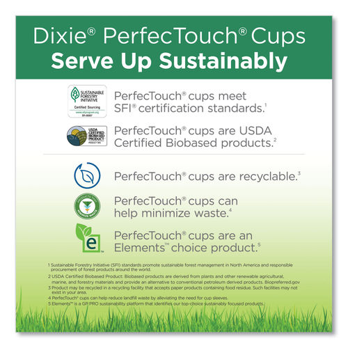 DIXIE PerfecTouch 10 oz. Disposable Paper Cups, Hot Drinks, Coffee