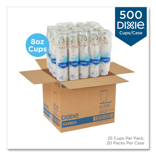 DIXIE PerfecTouch 8 oz. Disposable Paper Cups, Hot Drinks, Coffee Haze  Design, 50/Sleeve, 20 Sleeves/Carton DXE5338CD - The Home Depot