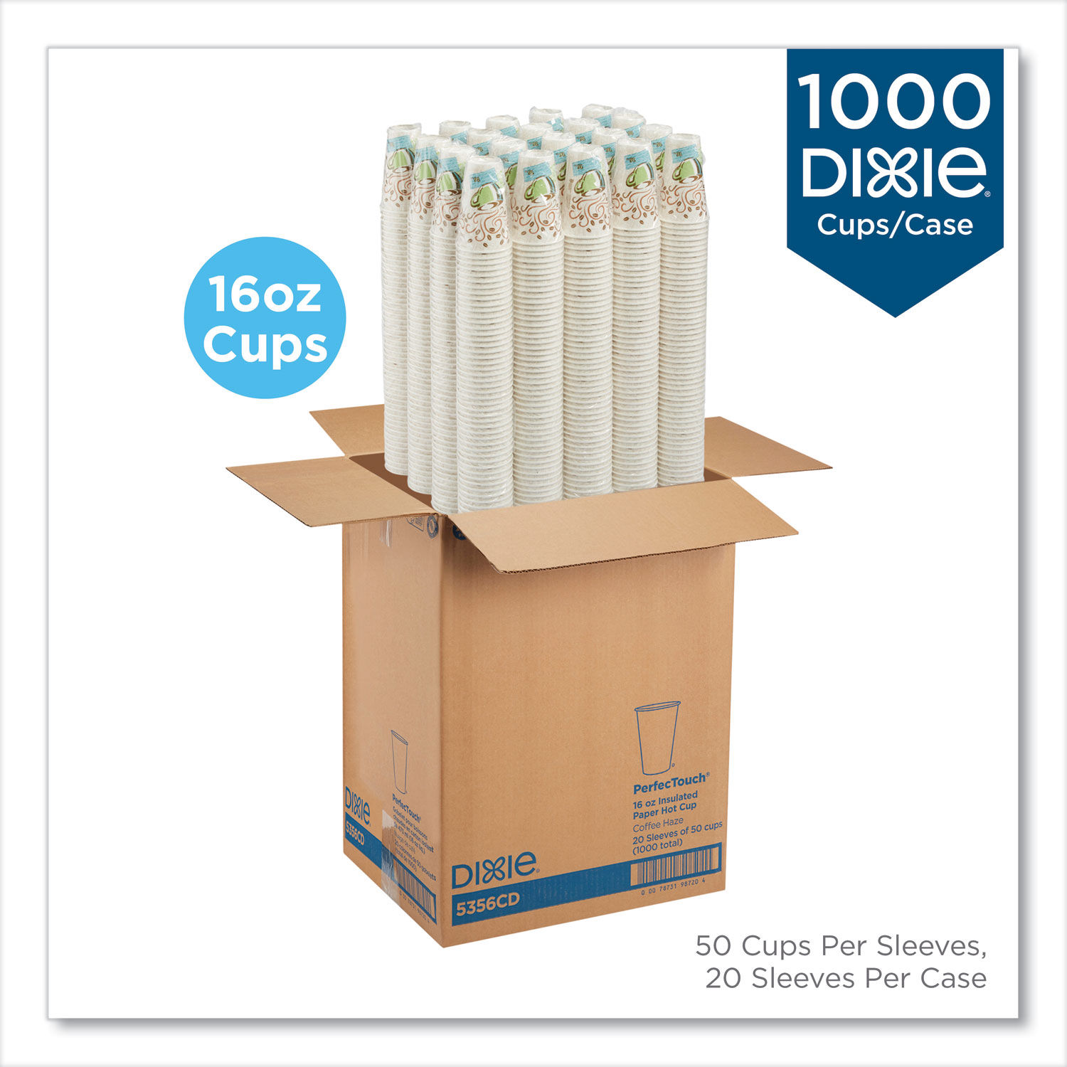 Georgia-Pacific Dixie PerfecTouch Hot Cup - 12oz - 500 / Case - Paper