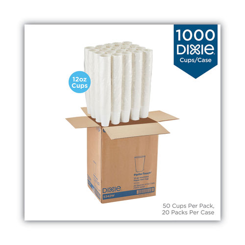 50-1000 Packs 12 oz Paper Coffee Cups Disposable Paper Cups White Hot Drink  Cups